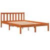 Estructura De Cama Madera Maciza Pino Marrón Cera 140x200 Cm