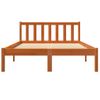 Estructura De Cama Madera Maciza Pino Marrón Cera 140x200 Cm