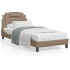 Vidaxl Estructura De Cama Cabecero Cuero Sintético Capuchino 80x200cm Marrón