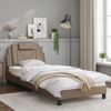 Vidaxl Estructura De Cama Cabecero Cuero Sintético Capuchino 80x200cm Marrón