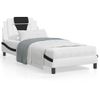 Vidaxl Cama Con Cabecero Cuero Sintético Blanco Y Negro 80x200 Cm