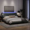 Vidaxl Estructura De Cama Con Luz Led Tela Gris Oscuro 180x200 Cm