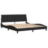 Vidaxl Estructura De Cama Con Cabecero De Terciopelo Negro 180x200 Cm