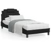 Vidaxl Estructura De Cama Con Cabecero Cuero Sintético Negro 90x190 Cm