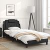 Vidaxl Estructura De Cama Con Cabecero Cuero Sintético Negro 90x190 Cm