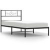 Estructura De Cama Con Cabecero Metal Negro 100x200 Cm