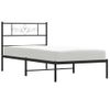 Estructura De Cama Con Cabecero Metal Negro 100x200 Cm