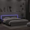 Estructura De Cama Cabecero Y Luces Led Gris Sonoma 180x200 Cm