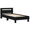 Estructura Cama Con Cabecero Madera Ingeniería Negra 75x190 Cm