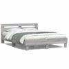 Vidaxl Estructura De Cama Cabecero Y Luces Led Gris Sonoma 140x200 Cm