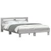 Vidaxl Estructura De Cama Cabecero Y Luces Led Gris Sonoma 140x200 Cm