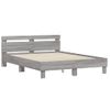 Vidaxl Estructura De Cama Cabecero Y Luces Led Gris Sonoma 140x200 Cm