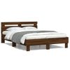 Vidaxl Cama Con Cabecero Madera De Ingeniería Marrón Roble 120x190 Cm