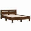 Vidaxl Cama Con Cabecero Madera De Ingeniería Marrón Roble 120x190 Cm