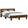 Vidaxl Cama Con Cabecero Madera De Ingeniería Marrón Roble 120x190 Cm