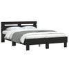 Vidaxl Estructura Cama Con Cabecero Madera Ingeniería Negro 120x190 Cm