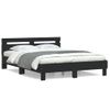 Vidaxl Estructura Cama Con Cabecero Madera Ingeniería Negro 140x190 Cm