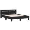 Vidaxl Estructura Cama Con Cabecero Madera Ingeniería Negro 140x190 Cm