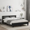 Vidaxl Estructura Cama Con Cabecero Madera Ingeniería Negro 140x190 Cm