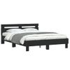 Vidaxl Estructura Cama Con Cabecero Madera Ingeniería Negro 140x190 Cm