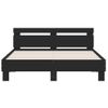 Vidaxl Estructura Cama Con Cabecero Madera Ingeniería Negro 140x190 Cm