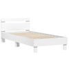 Vidaxl Estructura Cama Con Cabecero Madera Ingeniería Blanco 90x200 Cm