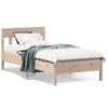 Estructura De Cama Con Cabecero Madera Maciza Pino 75x190 Cm Marrón