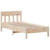 Estructura De Cama Con Cabecero Madera Maciza Pino 75x190 Cm Marrón