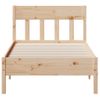 Estructura De Cama Con Cabecero Madera Maciza Pino 75x190 Cm Marrón