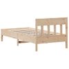 Estructura De Cama Con Cabecero Madera Maciza Pino 75x190 Cm Marrón