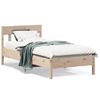 Estructura De Cama Con Cabecero Madera Maciza De Pino 90x200 Cm Marrón