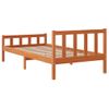 Estructura Cama Con Cabecero Madera Pino Marrón Cera 75x190 Cm