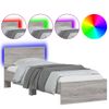 Estructura De Cama Cabecero Luces Led Gris Sonoma 75x190 Cm