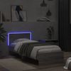 Estructura De Cama Cabecero Luces Led Gris Sonoma 75x190 Cm