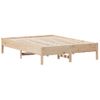 Estructura De Cama De Madera Maciza De Pino 140x190 Cm Marrón