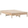 Estructura De Cama De Madera Maciza De Pino 140x190 Cm Marrón