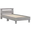 Cama Con Cabecero Madera De Ingeniería Gris Sonoma 75x190 Cm