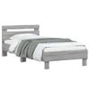 Cama Con Cabecero Madera De Ingeniería Gris Sonoma 75x190 Cm