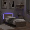 Vidaxl Estructura De Cama Cabecero Luces Led Roble Sonoma 90x200 Cm Marrón