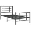 Estructura De Cama Con Cabecero Y Estribo Metal Negro 90x200 Cm