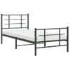 Estructura De Cama Con Cabecero Y Estribo Metal Negro 90x200 Cm