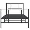 Estructura De Cama Con Cabecero Y Estribo Metal Negro 90x200 Cm