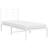 Estructura De Cama De Metal Con Cabecero Blanco 80x200 Cm