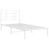 Estructura De Cama De Metal Con Cabecero Blanco 90x200 Cm