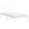 Estructura De Cama De Metal Con Cabecero Blanco 90x200 Cm