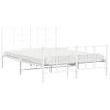 Estructura Cama Metal Con Cabecero Y Estribo Blanco 140x200 Cm