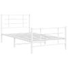 Estructura Cama Metal Cabecero Y Pie De Cama Blanca 100x190 Cm