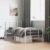 Estructura Cama Metal Con Cabecero Y Pie Cama Blanca 90x190 Cm