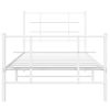 Estructura Cama Metal Con Cabecero Y Pie Cama Blanca 90x190 Cm