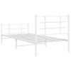 Estructura Cama Metal Con Cabecero Y Pie Cama Blanca 90x190 Cm